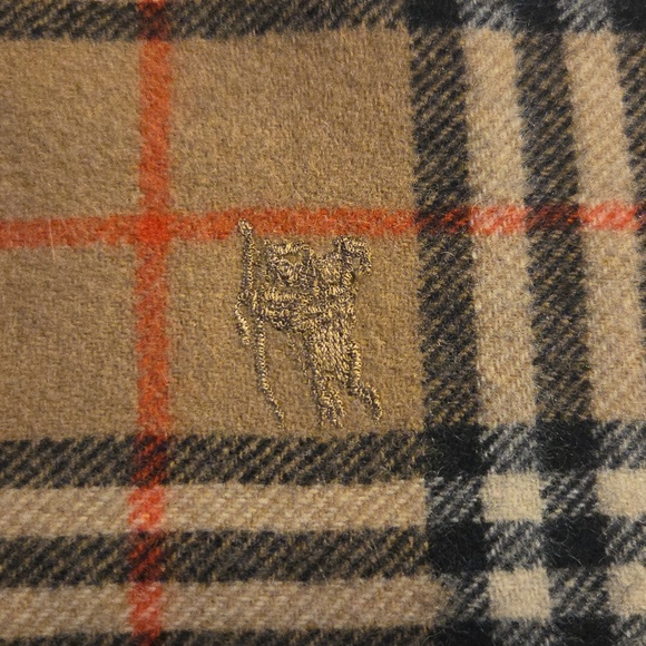 Burberry 100% Lambs Wool Made In Scotland Classic Tan Plaid Men's/weman's Scarf - Picture 5 of 11